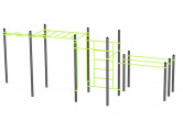 Воркаут (рукоход змеевик и клас., швед стенка, 2 перекладины, брусья двойные) Zavodsporta W229