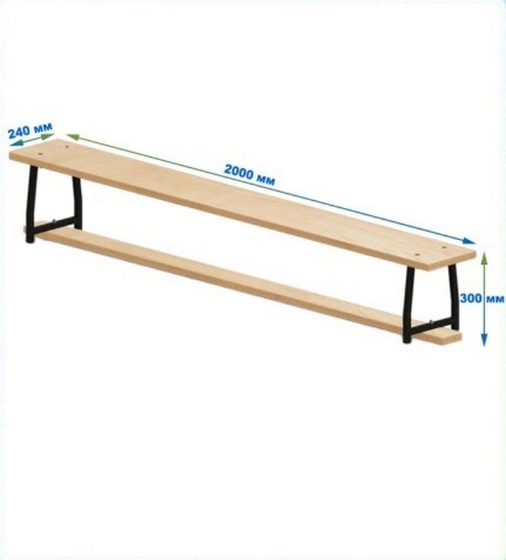 Скамейка гимнастическая 2000мм (фанерная) ножки метал Dinamika 723_800