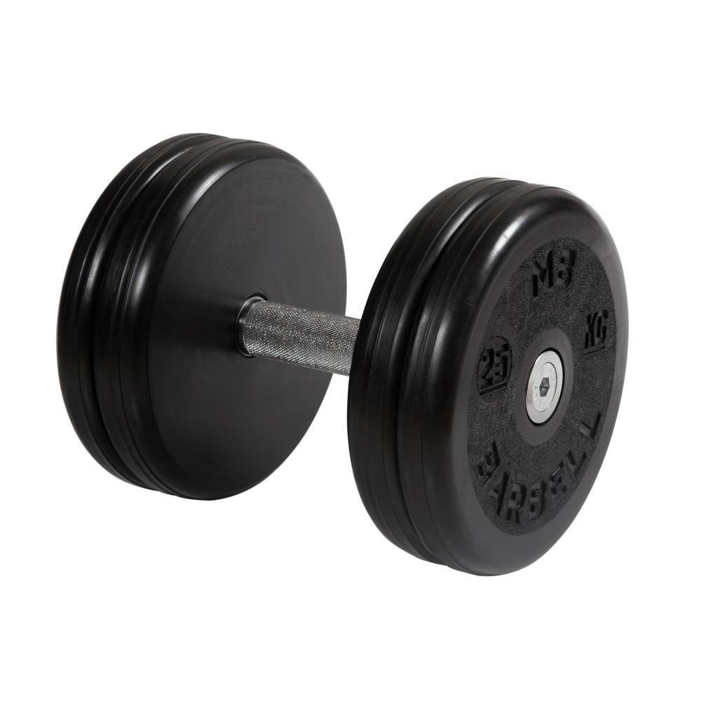 Гантель классик с вращающейся ручкой хром 25 кг MB Barbell MB-FdbEM-B25 1000_1000