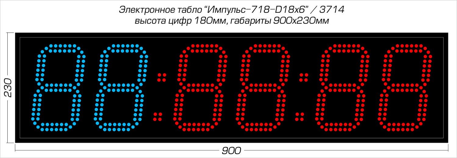 Табло для кроссфита Импульс 718-D18x6-RING1 1500_521