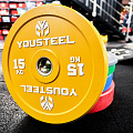 Диск 15кг YouSteel EVO Bumper Plate желтый 120_120